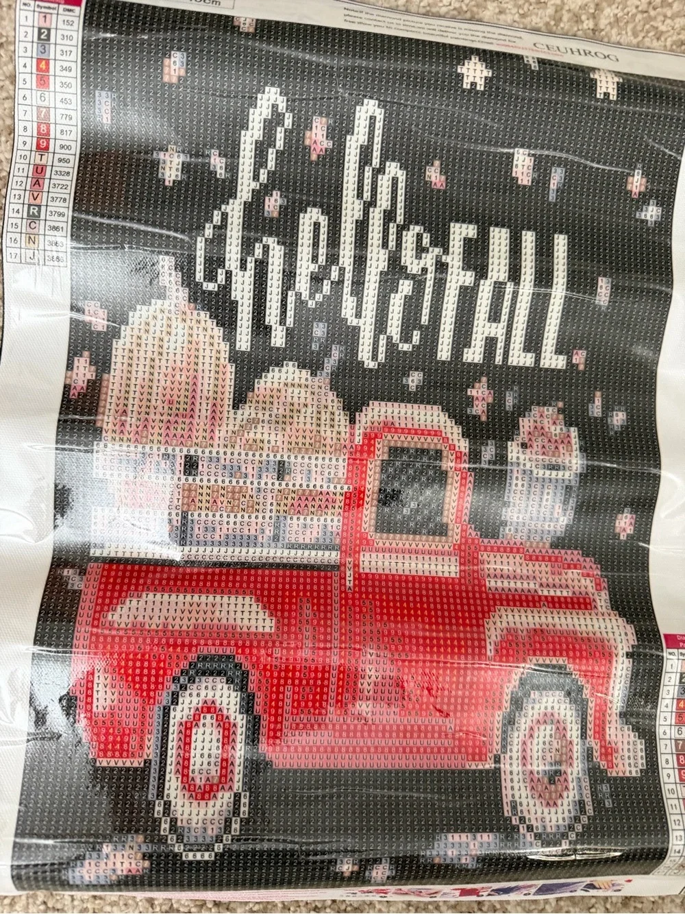 Diamond Painting Kit Fall Red Truck pumpkins 30 x 40 cm crafts